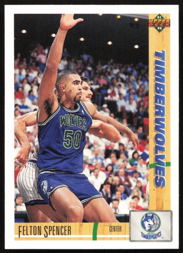 Felton Spencer 1991 Basketball Card #305 Front View - Vintage Sports Memorabilia Image.