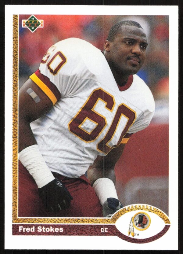 Fred Stokes 1991 Upper Deck football card, Washington Redskins, #68.
