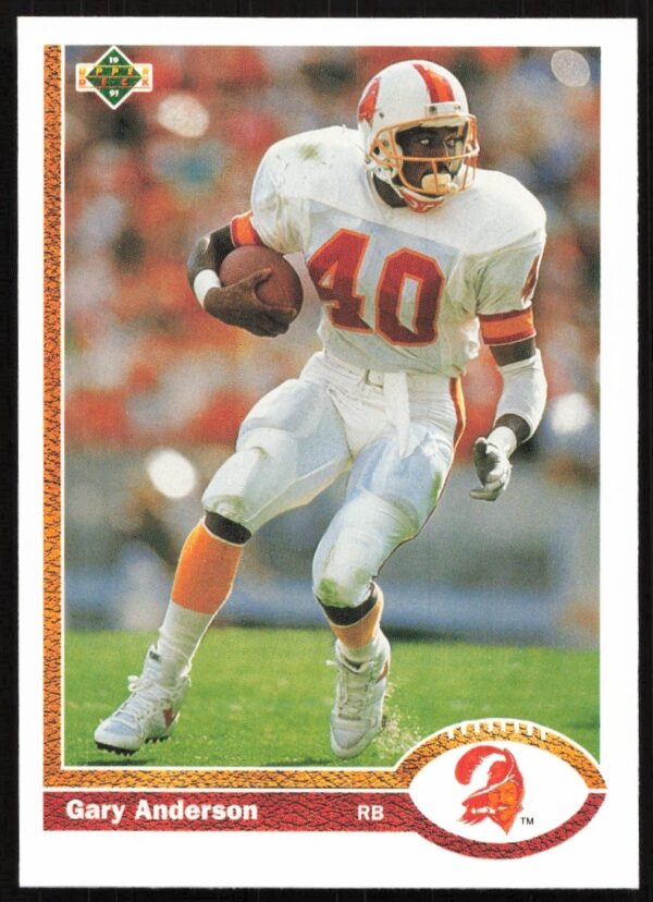 Gary Anderson 1991 Upper Deck football card #204, featuring him playing for the Steelers.