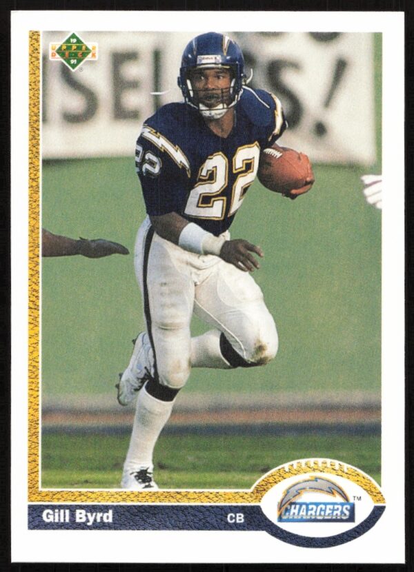1991 Upper Deck Gill Byrd football card #137, front view in team uniform.