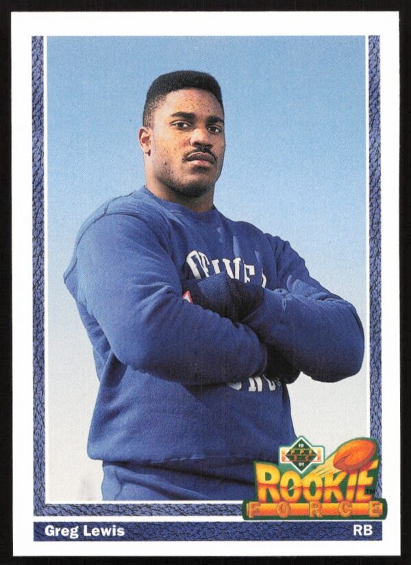 1991 Upper Deck Greg Lewis baseball card #612 front, featuring him in uniform.