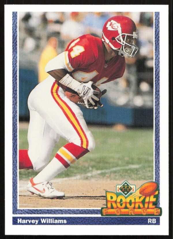 Harvey Williams 1991 Upper Deck football card #625, showcasing early Raiders career.