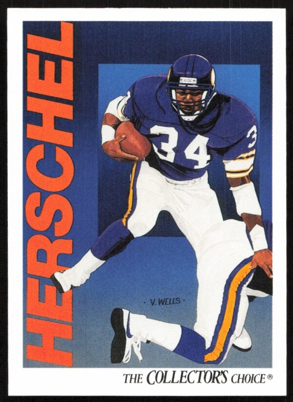 1991 Upper Deck Herschel Walker football card showing dynamic on-field action, card #99 front.