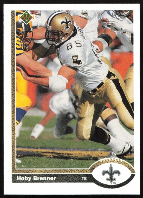 Hoby Brenner 1991 Upper Deck football card #391 in New Orleans Saints uniform.