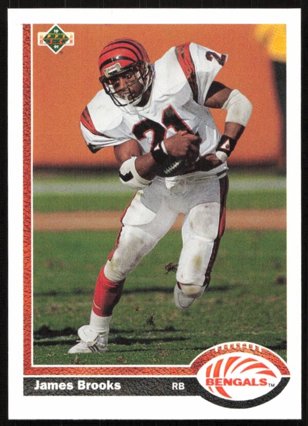 James Brooks Upper Deck 1991 Card #365, Cincinnati Bengals Action Shot.
