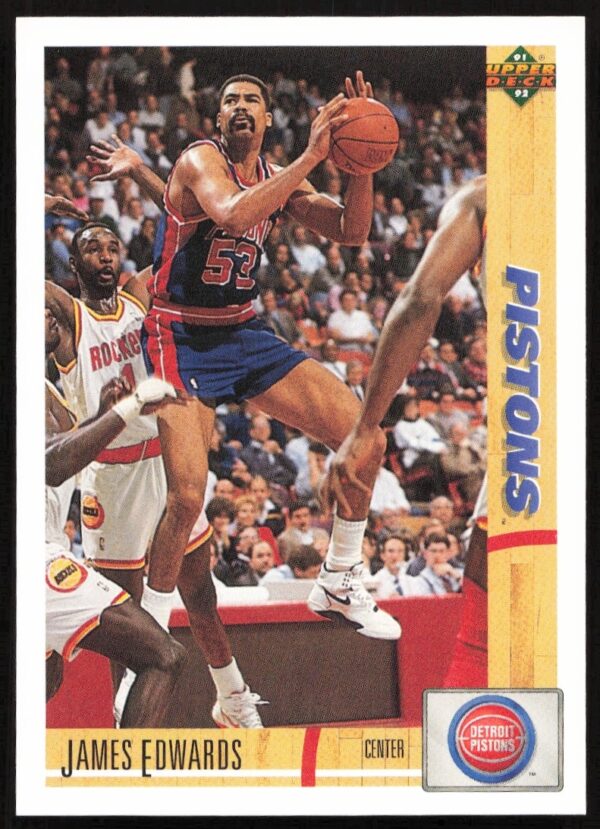 James Edwards 1991 Upper Deck Basketball Card #338, featuring dynamic court pose.