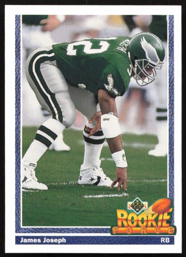 James Joseph 1991 Upper Deck Trading Card #652, showcasing him in football gear.