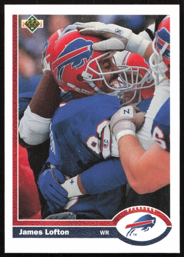 James Lofton in action, 1991 Upper Deck card #358, front view.