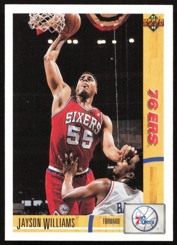 Jayson Williams 1991 Upper Deck Card #191 showcasing him in action on the court.
