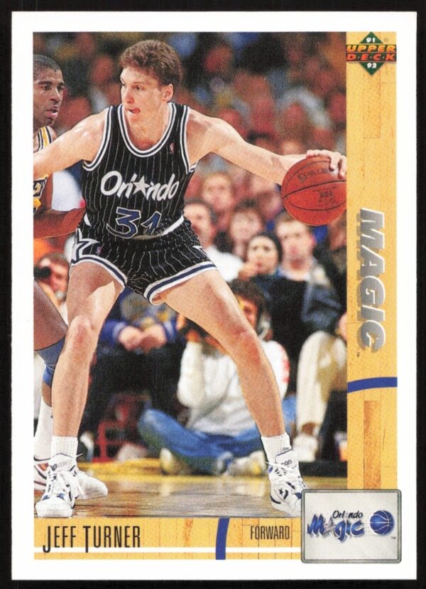 1991 Upper Deck Jeff Turner baseball card #304, featuring action shot in vibrant design.