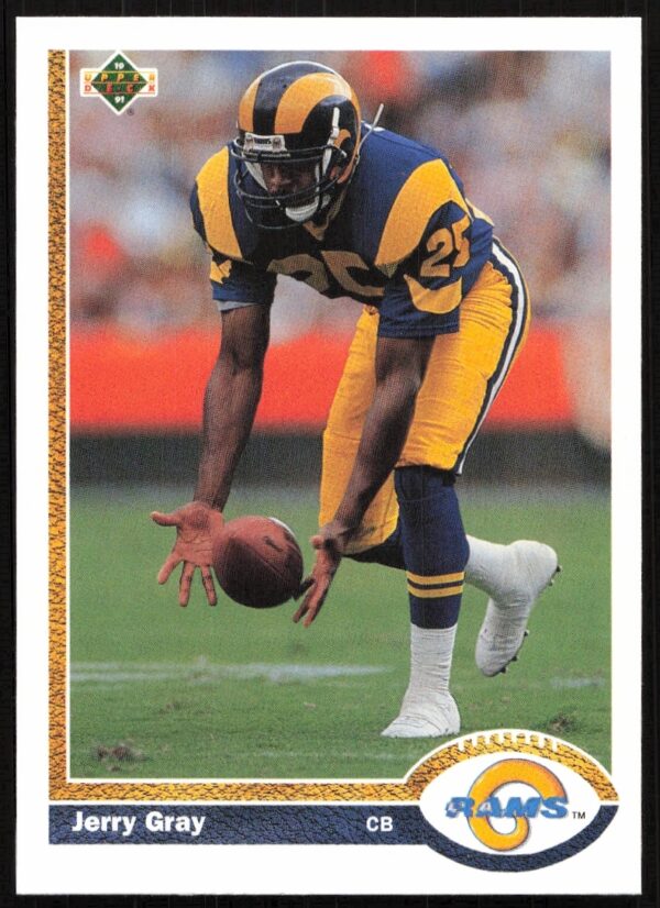Jerry Gray 1991 Upper Deck Football Card #364, showcasing action and athletic detail.
