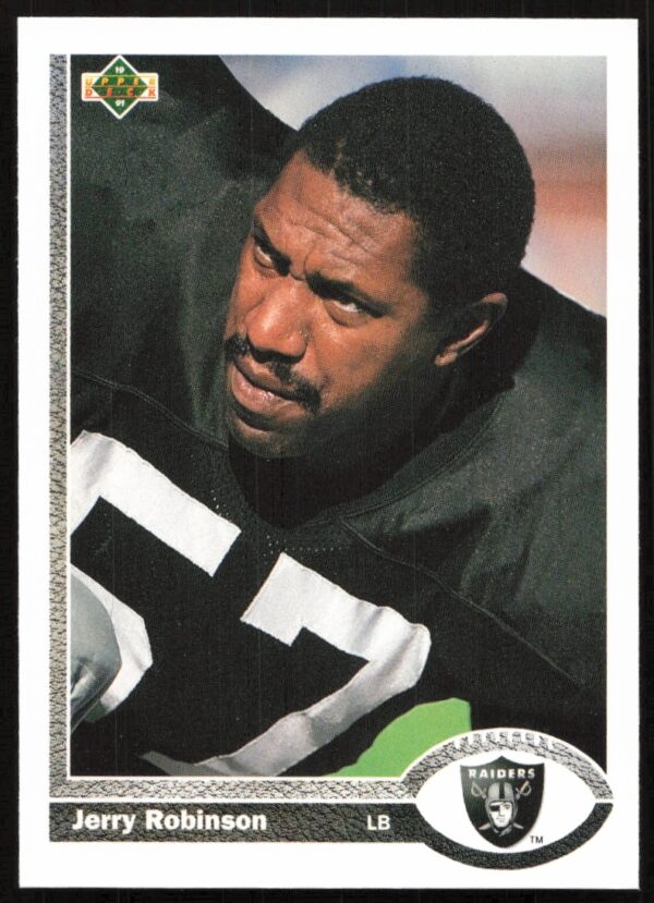 Jerry Robinson 1991 Upper Deck Card #238, featuring gameplay action in full football uniform.