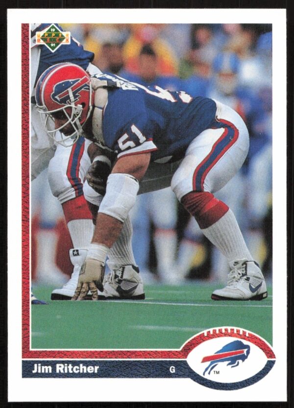 Jim Ritcher 1991 Upper Deck Football Card #379, showcasing NFL era portrait.
