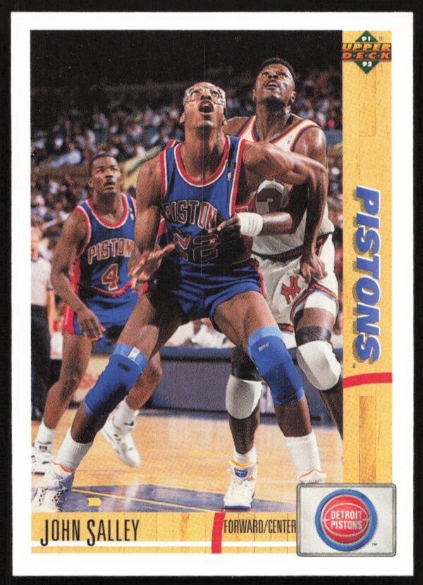 Front of 1991 Upper Deck John Salley basketball card, Detroit Pistons uniform, card #190.