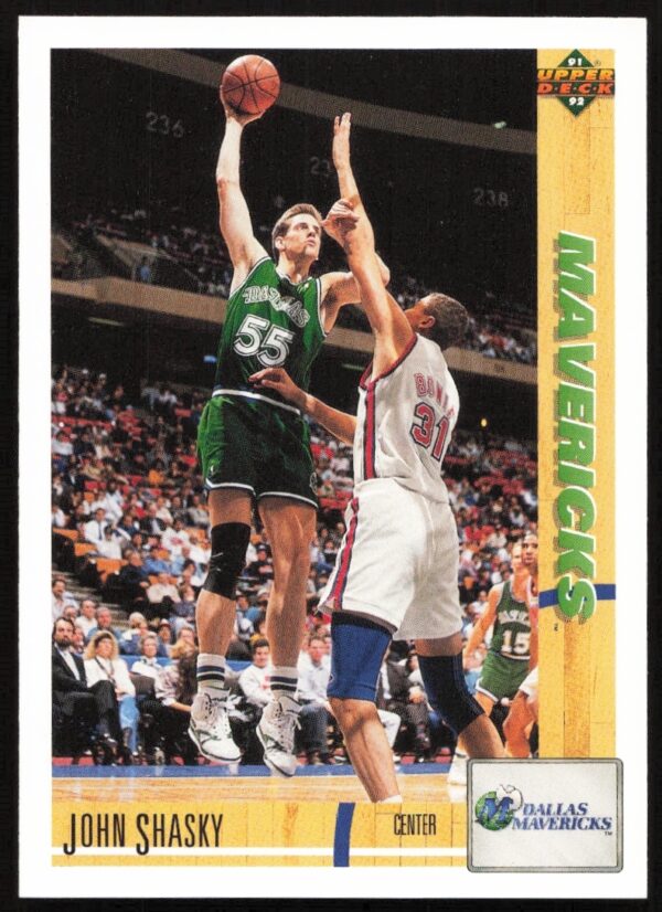 John Shasky 1991 Upper Deck #101 basketball card featuring vibrant colors and classic pose.