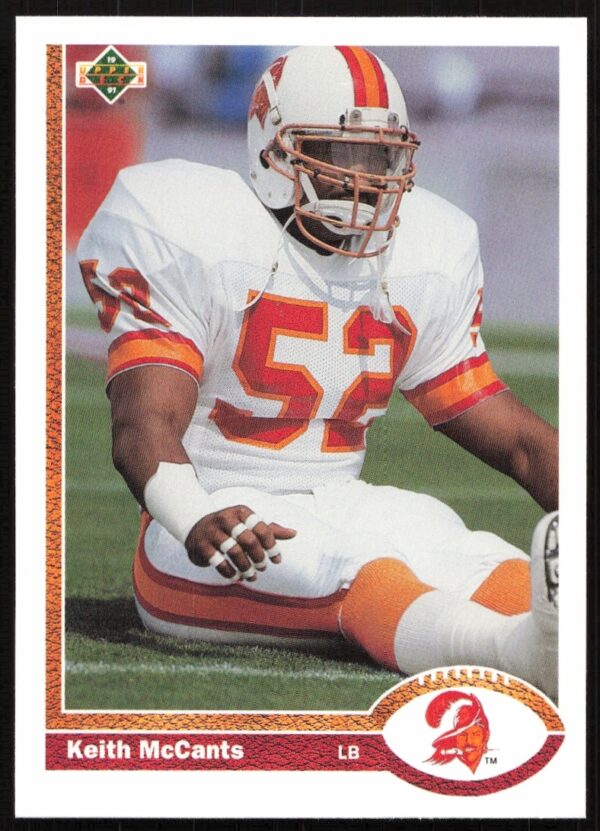 Front of Keith McCants 1991 Upper Deck card, #367, NFL rookie year.