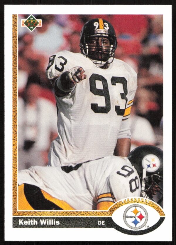 1991 Upper Deck Keith Willis football card #413, showcasing him in action.