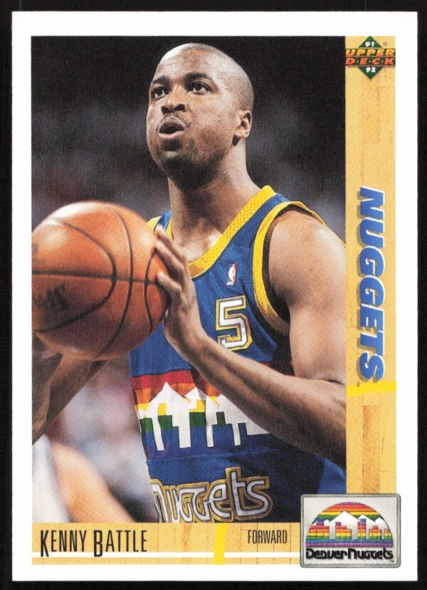 1991 Upper Deck Kenny Battle basketball card #209 showcasing on-court action.