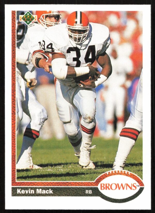 Kevin Mack 1991 Upper Deck #225, action shot as Cleveland Browns running back.