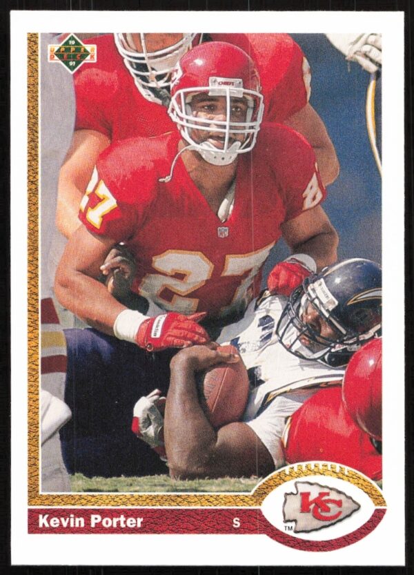 Front of 1991 Upper Deck Kevin Porter baseball card, featuring him in uniform.