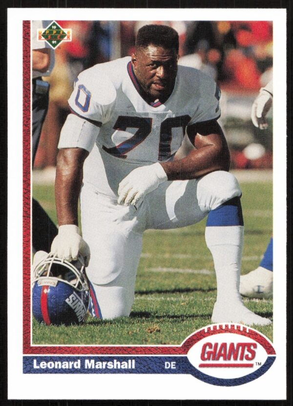 Leonard Marshall 1991 Upper Deck Football Card #441, Giants defensive icon.