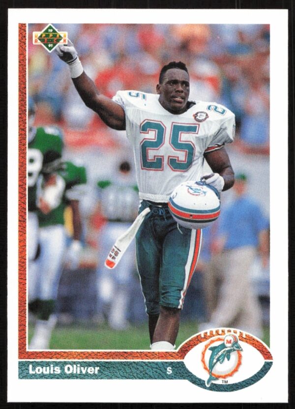 Louis Oliver 1991 Upper Deck Football Card #331 in Miami Dolphins Uniform.
