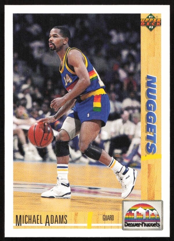 1991 Upper Deck Michael Adams Basketball Card #43 Denver Nuggets NBA Collectible