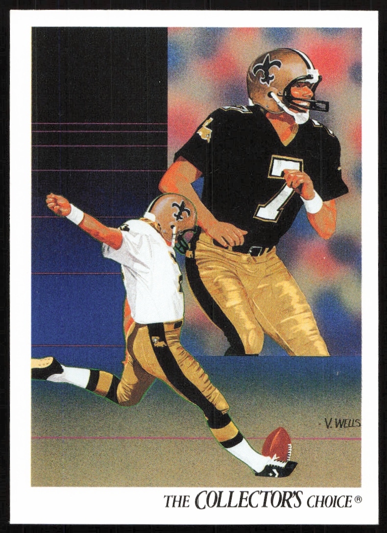 Morten Andersen 1991 Upper Deck Card #96 Front, NFL kicker in action.
