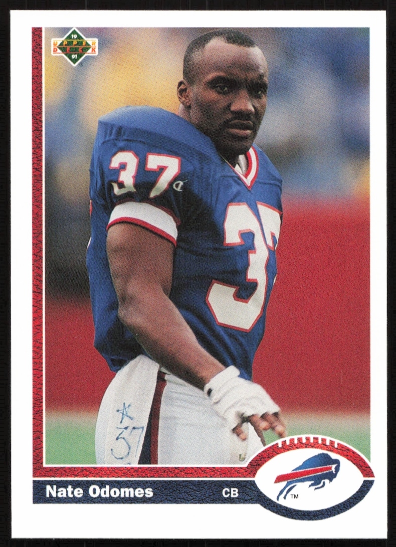 Nate Odomes 1991 Upper Deck Football Card, Buffalo Bills, Action Pose #349