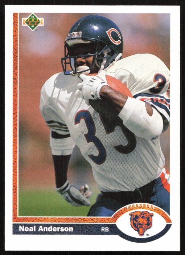 Neal Anderson 1991 Upper Deck football card #244, front view in Chicago Bears uniform.