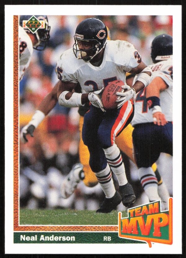 Neal Anderson 1991 Upper Deck football card #453 in Chicago Bears uniform.