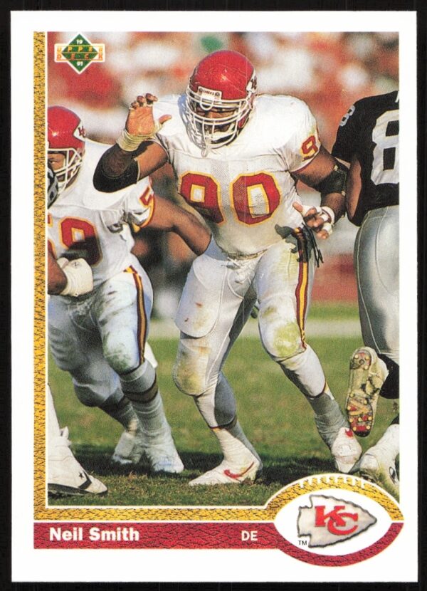 Neil Smith 1991 Upper Deck Football Card #163 - Kansas City Chiefs Defensive Star
