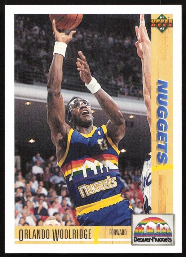 Orlando Woolridge in action, 1991 Upper Deck basketball card #352 front.
