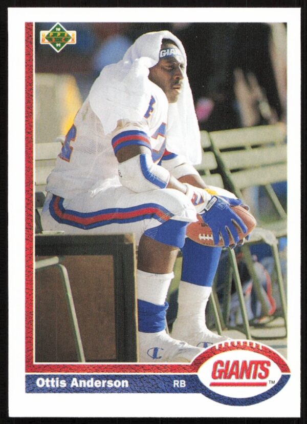1991 Upper Deck Ottis Anderson football card #161, showcasing dynamic on-field action.