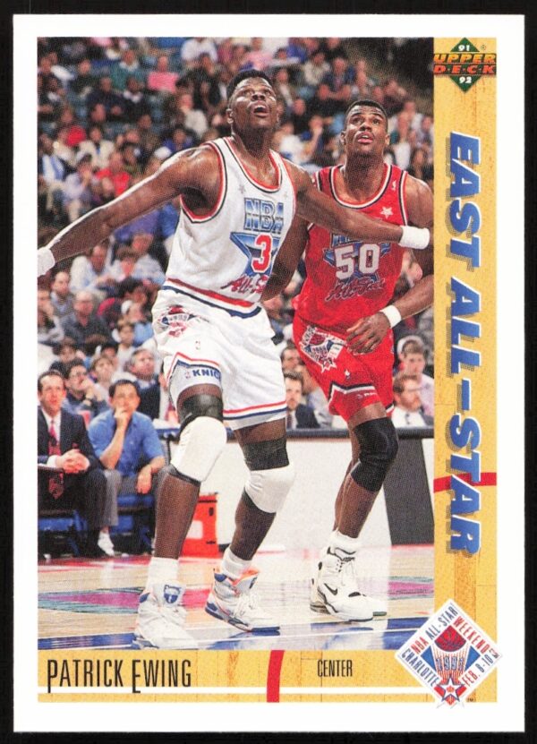 1991 Patrick Ewing Upper Deck Card #68 showcasing NBA legend in action.