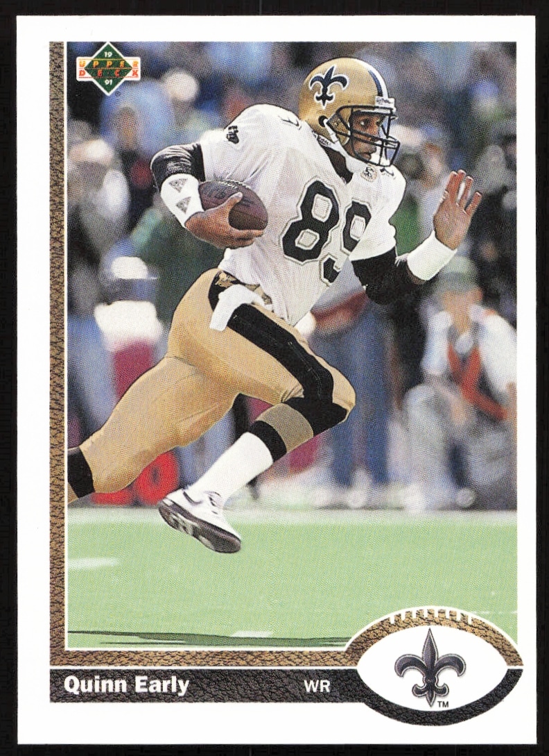 Quinn Early in action, 1991 Upper Deck football card, card #692.