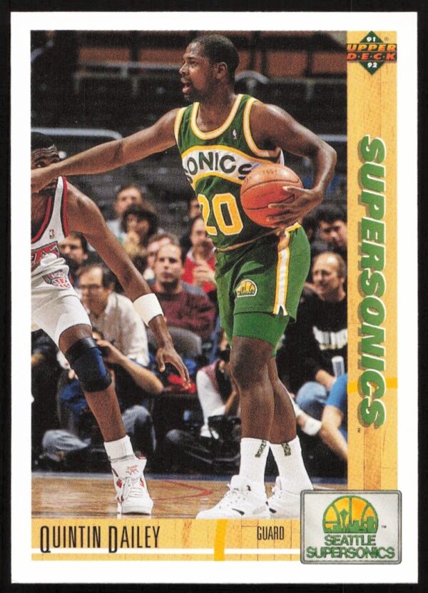 1991 Upper Deck basketball card of Quintin Dailey, number 188, featuring action shot.