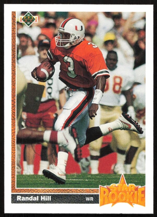 Randal Hill 1991 Upper Deck Football Card #28 Miami Dolphins Front View