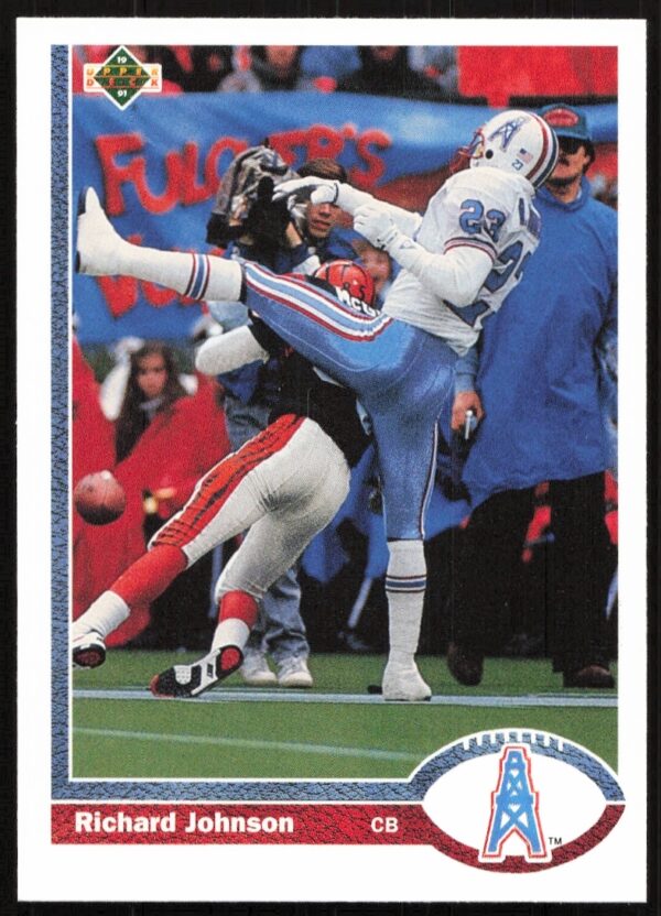 Richard Johnson 1991 Upper Deck football card #422, showcasing action pose and classic card design.