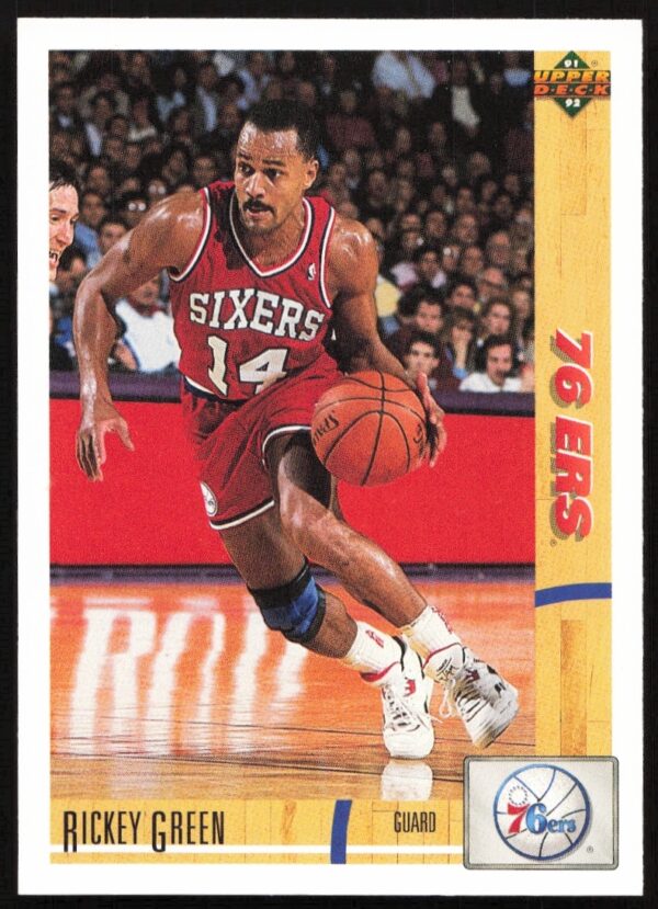Rickey Green 1991 Upper Deck Card #112, showcasing dynamic basketball action (Front).