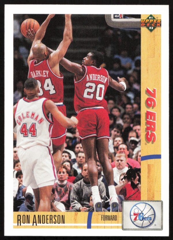 Front of 1991 Upper Deck Ron Anderson Basketball Card #180.
