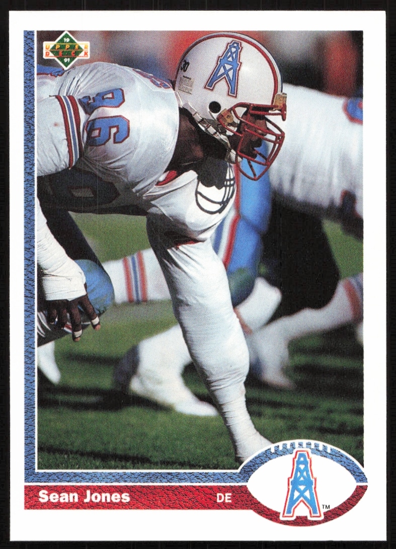 Sean Jones 1991 Upper Deck Card #314, featuring action-packed football image, sports memorabilia.