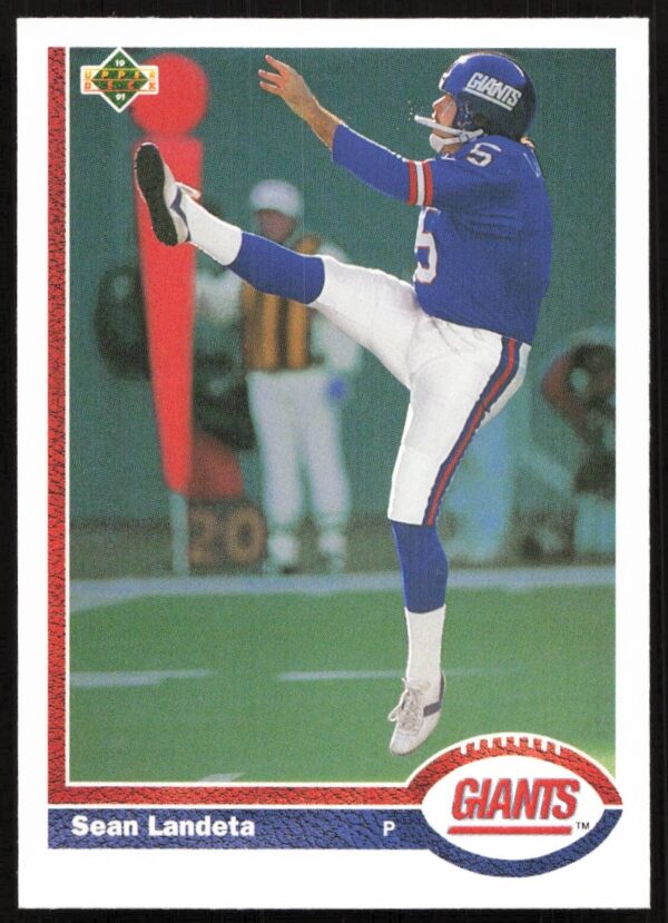 1991 Upper Deck Sean Landeta trading card front, #288, featuring New York Giants punter.