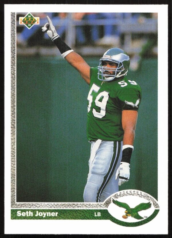 1991 Upper Deck Seth Joyner football card #284, Philadelphia Eagles uniform.