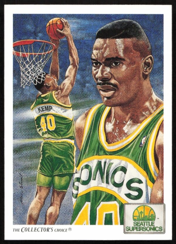 Shawn Kemp 1991 Upper Deck NBA Card #96, Seattle SuperSonics, Basketball Action.