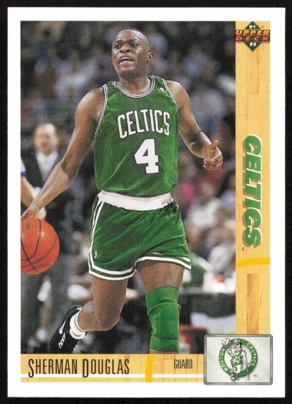 Sherman Douglas 1991 Upper Deck Card #426: Miami Heat action shot.