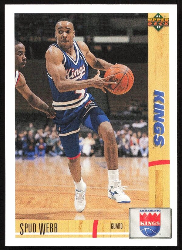 1991 Upper Deck Spud Webb Card #419, Atlanta Hawks, showcasing agility and famous height.