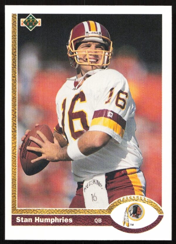 1991 Upper Deck Stan Humphries #665, NFL QB in Chargers Uniform, Iconic Design.