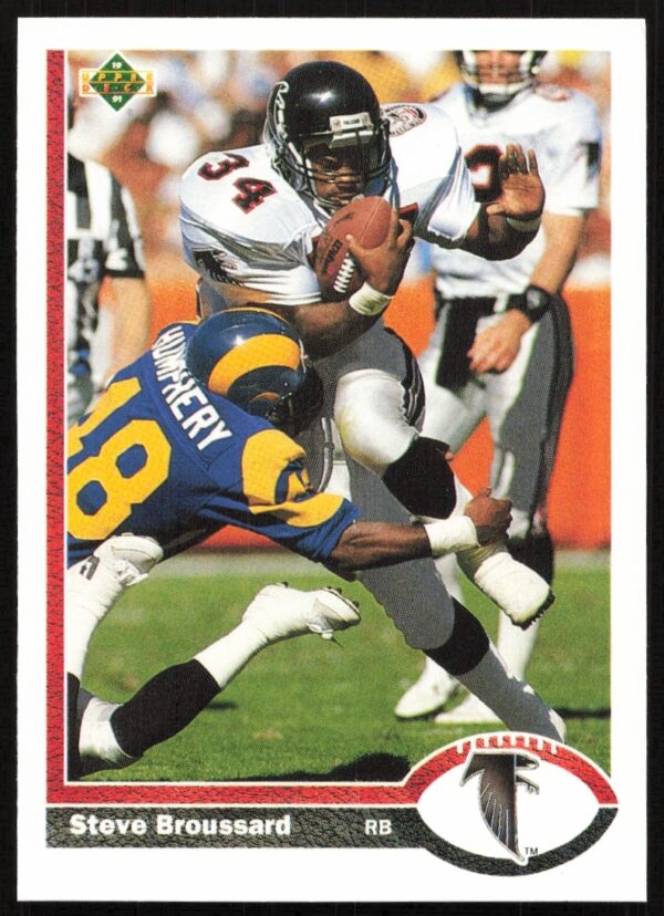 1991 Upper Deck Football Card: Steve Broussard #171, Dynamic Game Action Shot