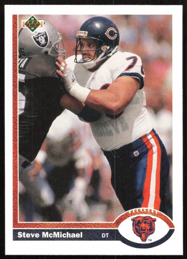 Steve McMichael 1991 Upper Deck Chicago Bears Trading Card #524 Front View